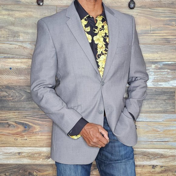 Giorgio Ferraro Super 120's Gray Double Vented Blazer Sport Jacket Size 40R - Picture 4 of 12